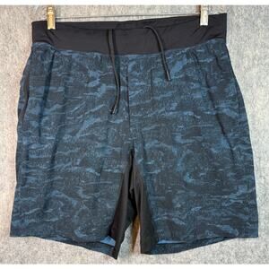 Lululemon Mens T.H.E. Luxtreme Lined Shorts Blue 9" Inseam Stretch Athletic
